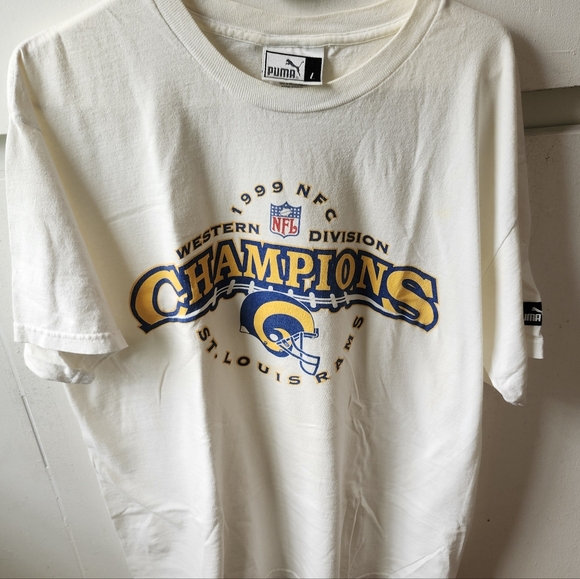 1999 St Louis Rams Western Division Champs T Shirt White Adult L Vintage - Picture 3 of 7